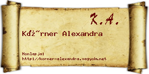 Körner Alexandra névjegykártya